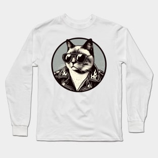 cool rock cat Long Sleeve T-Shirt